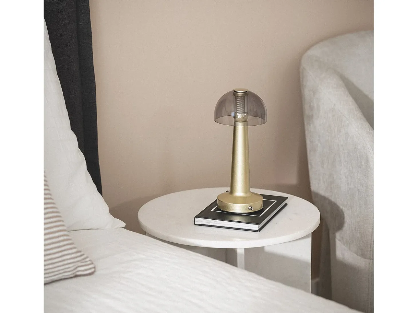 Lámpara de Mesa LED Metal Portátil con Batería USB Recargable Luliu Orsha Dorado