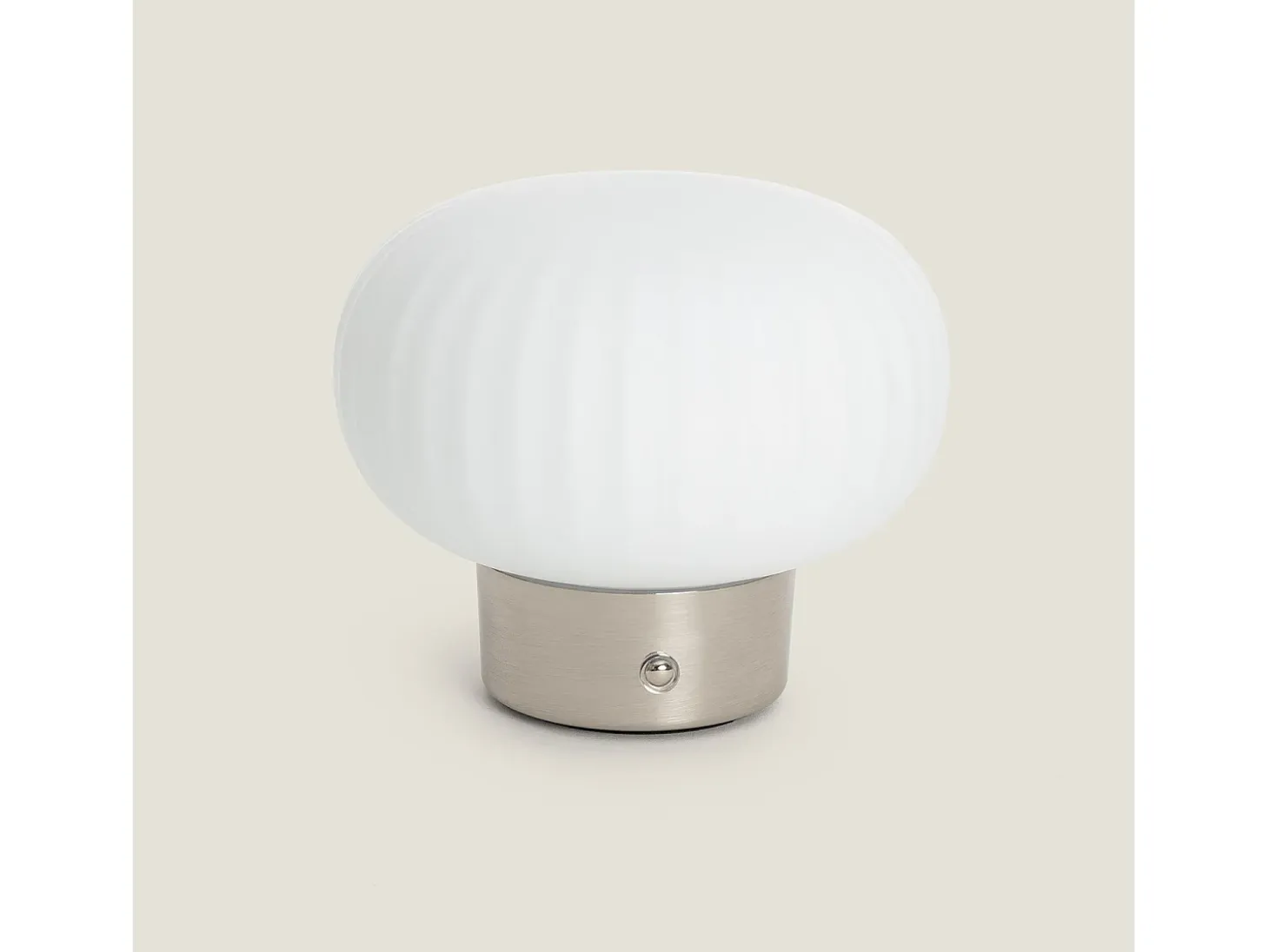 Lámpara de Mesa LED Metal Portátil Exterior con Batería USB Recargable Aluzna Níquel