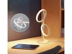 Lámpara de mesa LED NETTLIFE, moderna lámpara de escritorio giratoria con forma de anillo para sala de estar