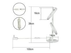 Lámpara de mesa LED NETTLIFE, moderna lámpara de escritorio giratoria con forma de anillo para sala de estar