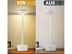 Lámpara de mesa LED NETTLIFE, a pilas, inalámbrica, regulable, recargable por USB-C, control táctil, para dormitorio y comedor (blanca, paquete de 2)
