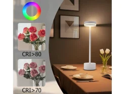 Lámpara de mesa LED NETTLIFE, a pilas, inalámbrica, regulable, recargable por USB-C, control táctil, para dormitorio y comedor (blanca, paquete de 2)