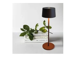 Lámpara de mesa LED Olivia Pro Copper Leaf recargable y regulable