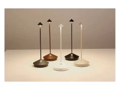 Lámpara de mesa LED Pina Pro, color negro mate, recargable, regulable, inalámbrica, 2200-2700-3000 K, color azafrán