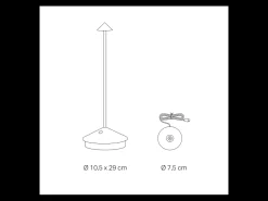 Lámpara de mesa LED Pina Pro Bronze, recargable y regulable - 2,2 W, 2200-2700-3000 K, IP54