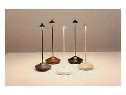 Lámpara de mesa LED Pina Pro, color cobre, recargable, regulable, inalámbrica, color azafrán