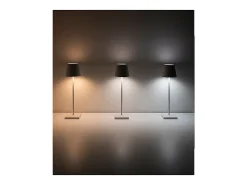 Lámpara de mesa LED Poldina Pro con craquelado de hoja de oro negro, recargable y regulable, con batería de hasta 12 horas