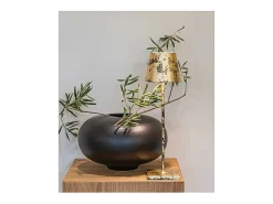Lámpara de mesa LED Poldina Pro con craquelado de hoja de oro negro, recargable y regulable, con batería de hasta 12 horas