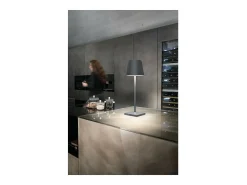 Lámpara de mesa LED Poldina L Desk gris oscuro recargable y regulable con batería de hasta 12 horas
