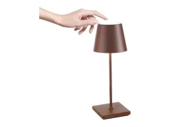 Lámpara de mesa LED Poldina Pro Mini Corten recargable y regulable con batería de hasta 12 horas