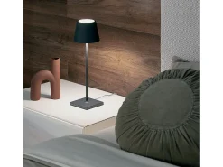 Lámpara de mesa LED Poldina blanca regulable con cable de 230 V, 11 x 38 cm - Diseño moderno en aluminio