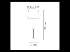 Lámpara de mesa LED Poldina Classic Zafferano, recargable y con regulador táctil - Diseño elegante, inalámbrica, color blanco