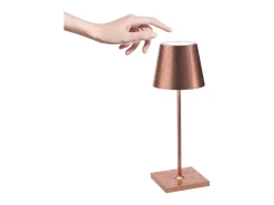 Lámpara de mesa LED Poldina Pro Mini Copper Leaf recargable y regulable con batería de hasta 12 horas