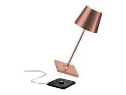 Lámpara de mesa LED Poldina Pro Mini Copper Leaf recargable y regulable con batería de hasta 12 horas