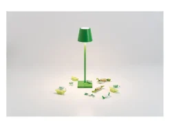 Lámpara de mesa LED Poldina Pro Micro verde manzana recargable y regulable con batería de hasta 12 horas