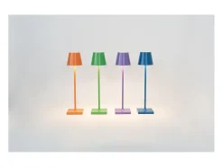 Lámpara de mesa LED Poldina Pro Micro verde manzana recargable y regulable con batería de hasta 12 horas