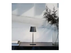 Lámpara de mesa LED Poldina Pro Mini gris oscuro recargable y regulable con batería de hasta 12 horas