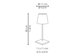 Lámpara de mesa LED Poldina Pro Mini Sand recargable y regulable con batería de hasta 12 horas