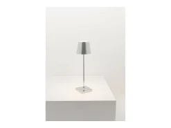Lámpara de mesa LED Poldina Pro Cromo Pulido recargable y regulable con batería de hasta 12 horas
