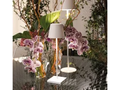 Lámpara de mesa LED Poldina Pro White recargable y regulable con duración de batería de hasta 12 horas. Para uso exterior IP65