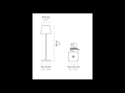 Lámpara de mesa LED Poldina Lido pez azul recargable y regulable con batería de hasta 12 horas. Para uso exterior IP65