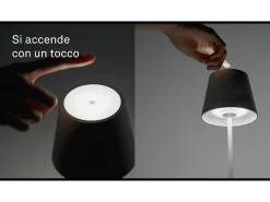 Lámpara de mesa LED Poldina Pro Foglia Copper recargable y regulable con batería de hasta 12 horas