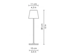 Lámpara de mesa LED Poldina Lido de rayas azules recargable y regulable con batería de hasta 12 horas. Para uso exterior IP65