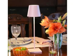 Lámpara de mesa LED Poldina Pro Pink recargable y regulable con duración de batería de hasta 12 horas. Para uso exterior IP65