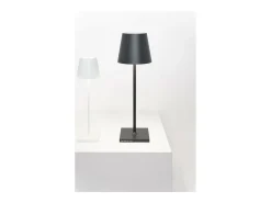 Lámpara de mesa LED Poldina L Desk blanca recargable y regulable con batería de hasta 12 horas