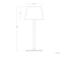 Lámpara de Mesa LED Portátil de Metal con Batería USB Recargable Anisa Kids Naranja