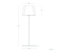 Lámpara de Mesa LED Portátil para Exterior Aluminio con Batería Recargable Willy Blanco