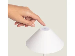Lámpara de Mesa LED Portátil para Exterior Metal con Batería Recargable Chamle Blanco