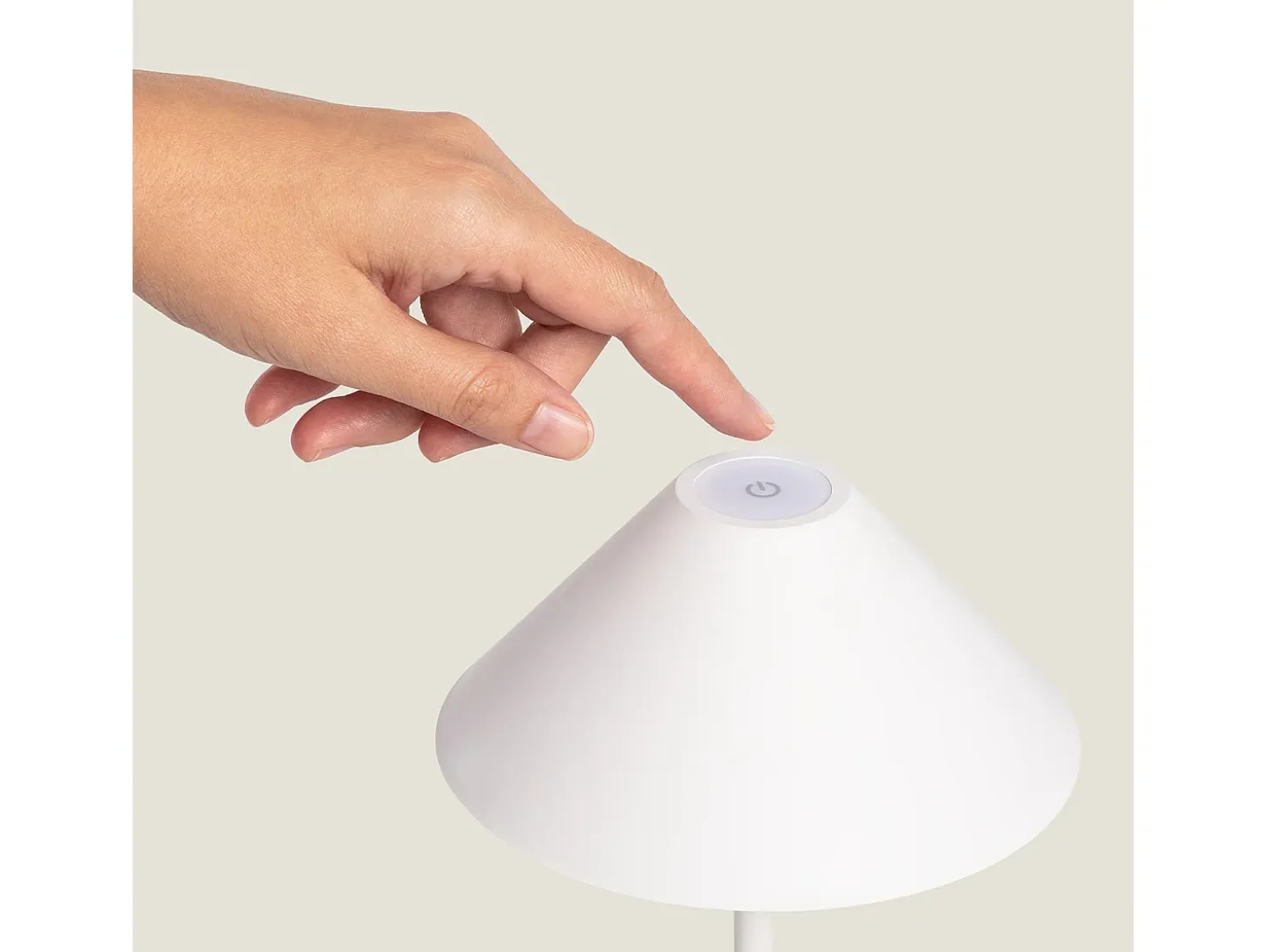 Lámpara de Mesa LED Portátil para Exterior Metal con Batería Recargable Chamle Blanco