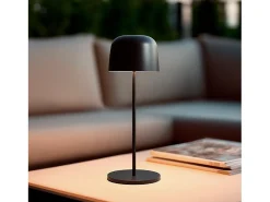 Lámpara de Mesa LED Portátil para Exterior Aluminio con Batería Recargable Wink Negro