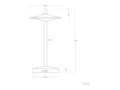 Lámpara de Mesa LED Portátil para Exterior Metal con Batería Recargable Estepona Negro