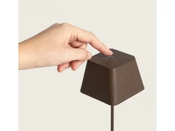 Lámpara de Mesa LED Portátil para Exterior Aluminio con Batería Recargable Willy Óxido