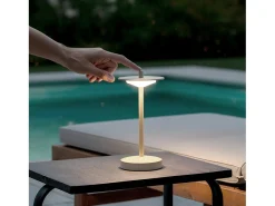 Lámpara de Mesa LED Portátil para Exterior Metal con Batería Recargable Estepona Beige