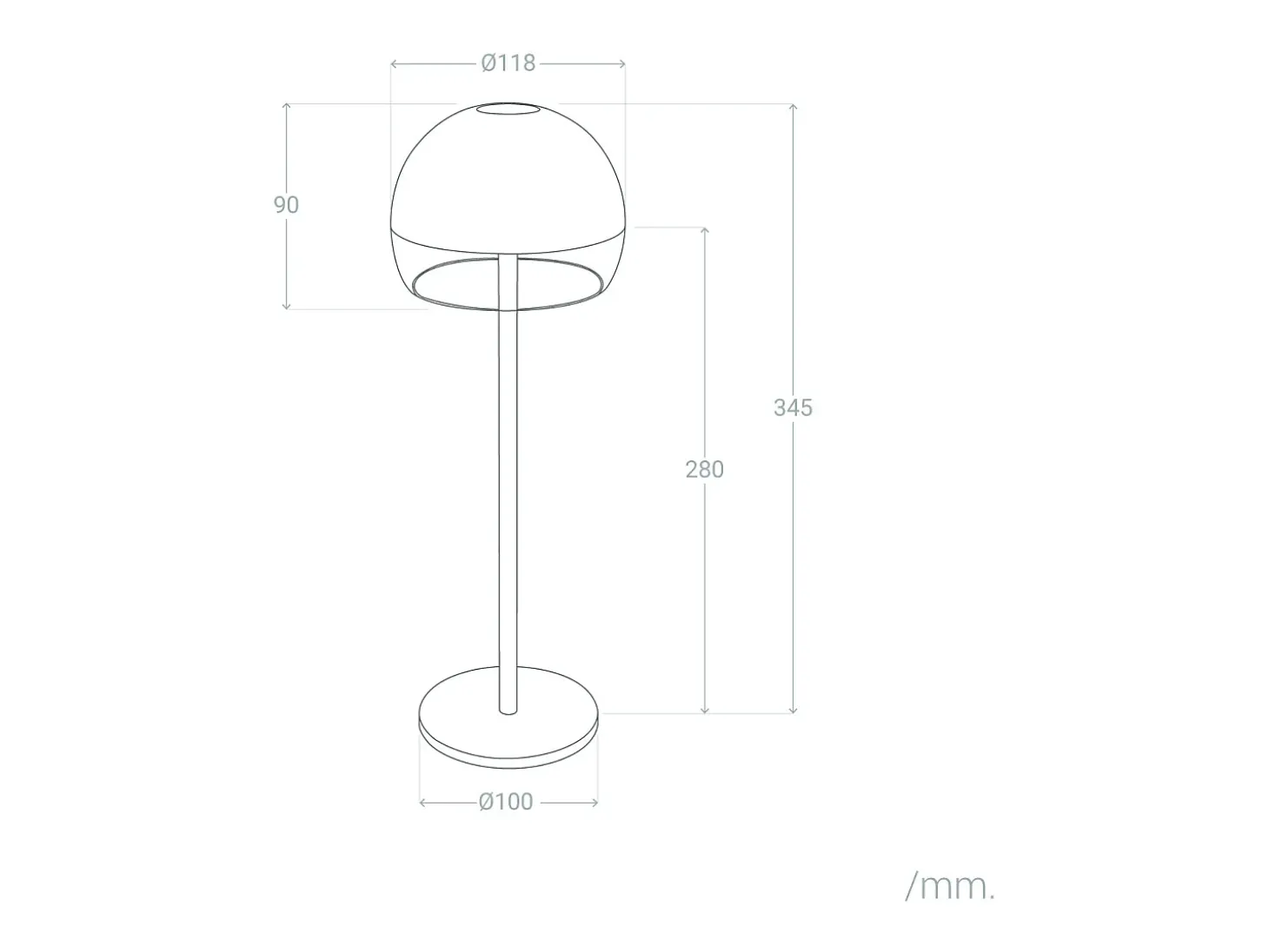 Lámpara de Mesa LED Portátil para Exterior con Batería USB Recargable Adair Negro