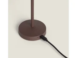 Lámpara de Mesa LED Portátil para Exterior Metal con Batería Recargable Milevani Marrón