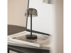Lámpara de Mesa LED Portátil para Exterior Metal con Batería Recargable Lendora Smoke Negro