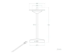 Lámpara de Mesa LED Portátil para Exterior Metal con Batería Recargable Milevani Terracota