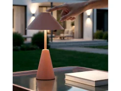 Lámpara de Mesa LED Portátil para Exterior Metal con Batería Recargable Chamle Marrón