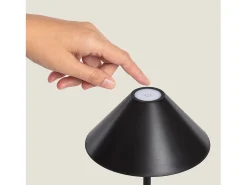 Lámpara de Mesa LED Portátil para Exterior Metal con Batería Recargable Chamle Negro