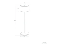 Lámpara de Mesa LED Portátil Exterior con Batería USB Recargable Mounka Round Topo