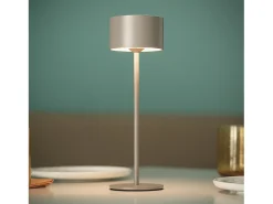 Lámpara de Mesa LED Portátil Exterior con Batería USB Recargable Mounka Round Topo