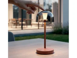 Lámpara de Mesa LED Portátil para Exterior Metal con Batería Recargable Lendora Smoke Terracota