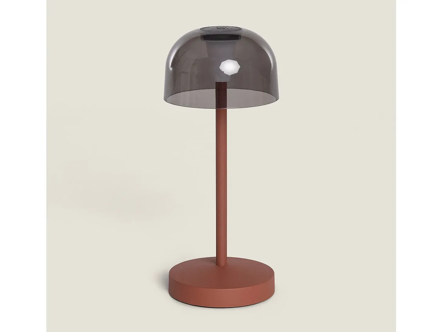 Lámpara de Mesa LED Portátil para Exterior Metal con Batería Recargable Lendora Smoke Terracota