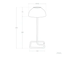 Lámpara de Mesa LED Portátil para Exterior con Batería USB Recargable Carlo Blanco / Negro