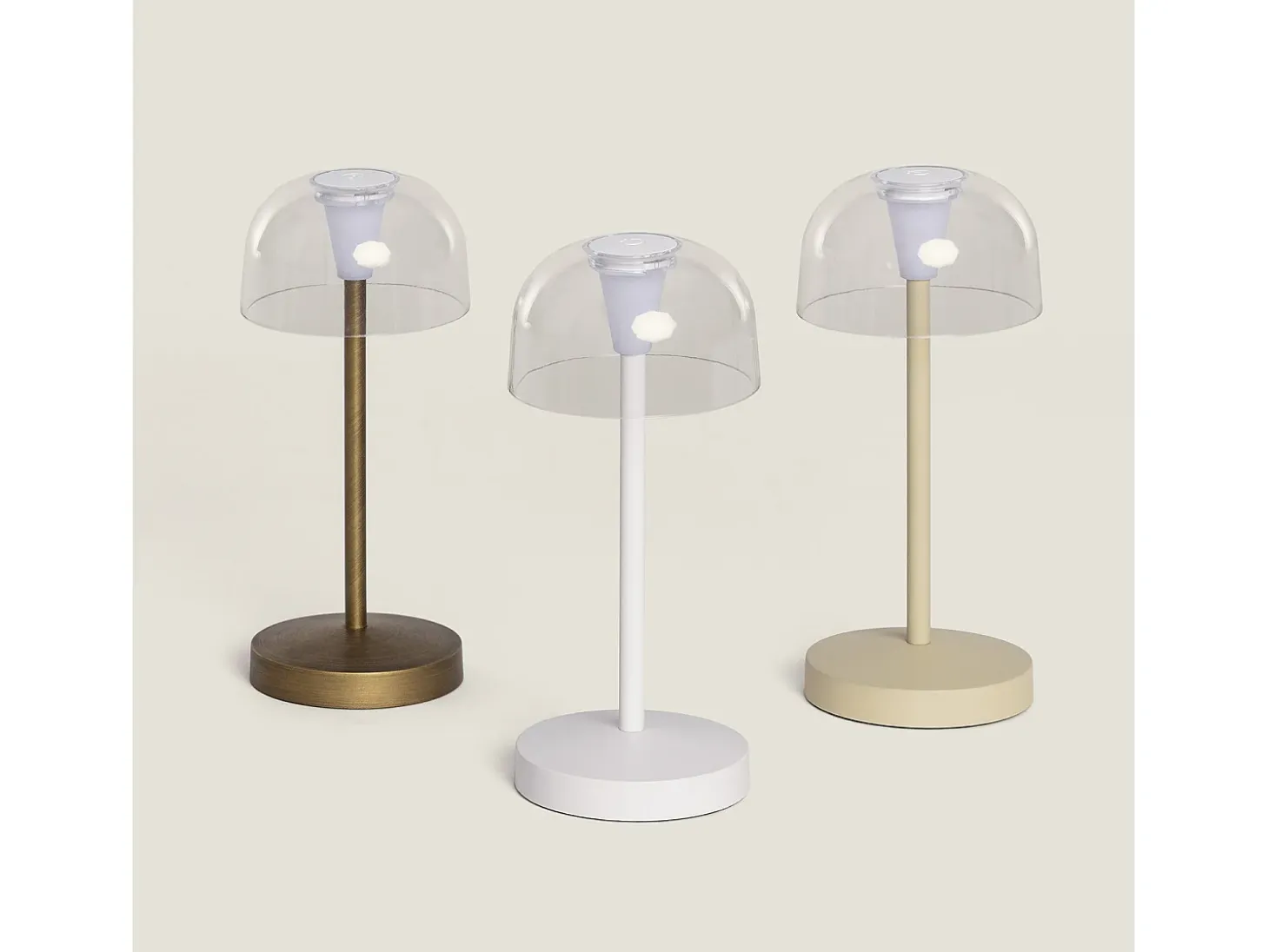 Lámpara de Mesa LED Portátil para Exterior Metal con Batería Recargable Lendora Latón