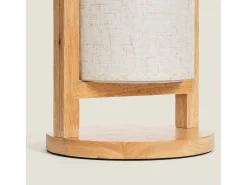 Lámpara de Mesa LED Portátil Madera con Batería USB Recargable Fragosa Natural